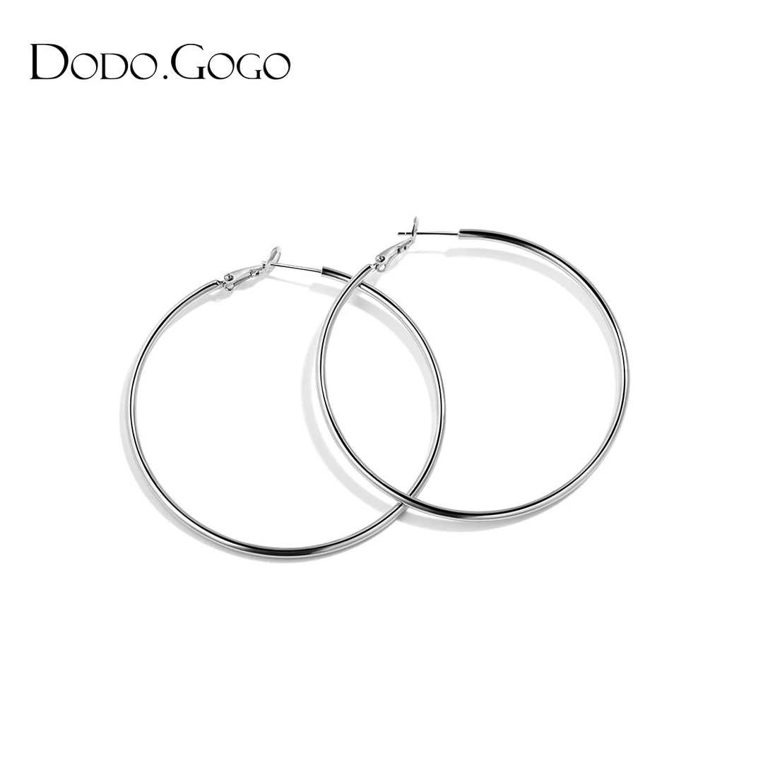 DODOGOGO 合金耳饰 简约素圈夸张大圈圈大耳圈冷淡风光面素款