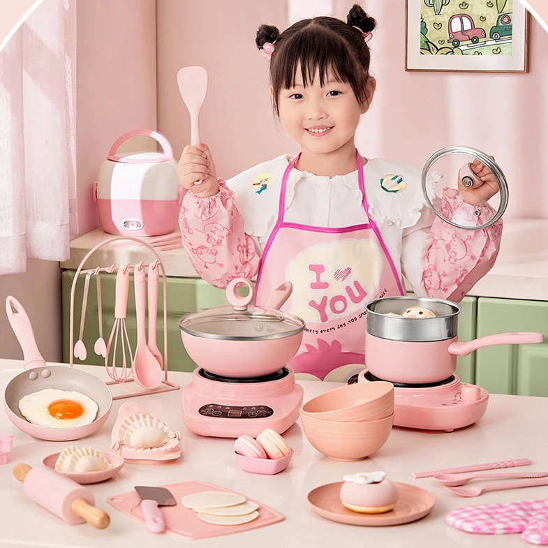 haier bros./海尔兄弟儿童迷你真煮饭可吃厨具套装辅食玩具礼物