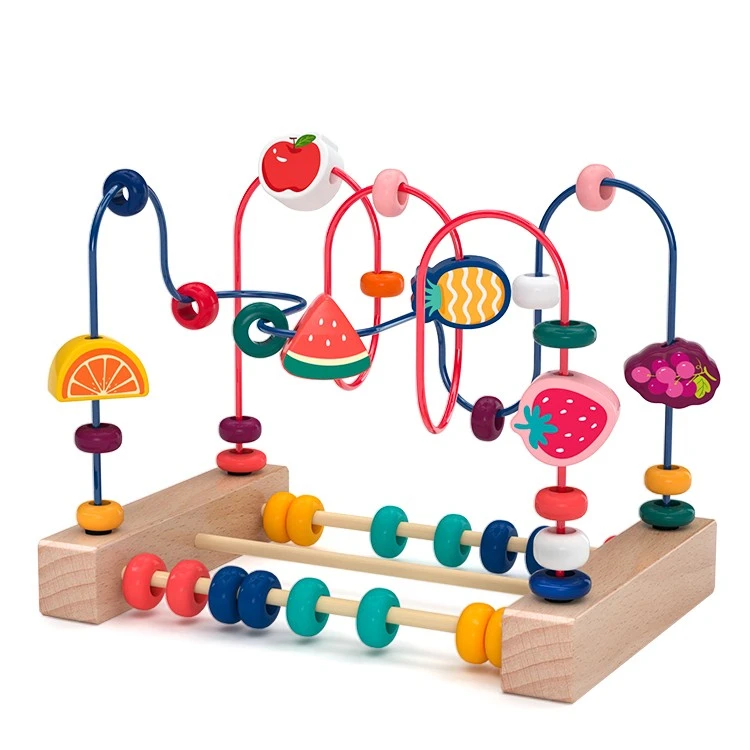 moondog婴幼儿童绕珠益智力串珠积木玩具宝宝早教遛娃神器