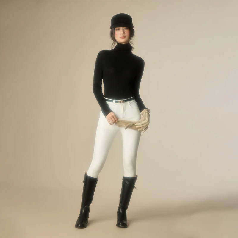 VICKYY原创设计2025春季新款修身显瘦马术裤女士长裤