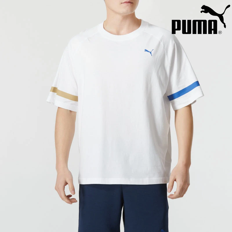 PUMA彪马T恤情侣款男女装24夏季款圆领透气短袖运动休闲服682925
