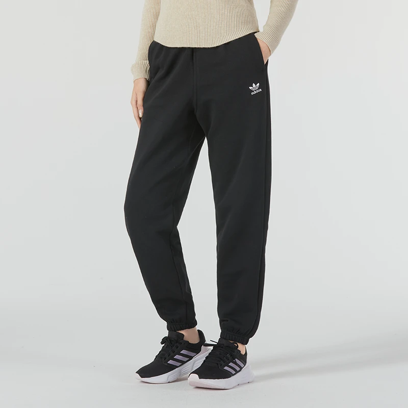 阿迪达斯三叶草裤子女冬季新款加绒束脚裤保暖休闲运动长裤IA6437