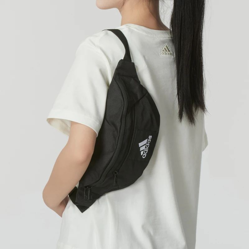 adidas阿迪达斯腰包男包女包2025新款运动包黑色时尚休闲包IT2047