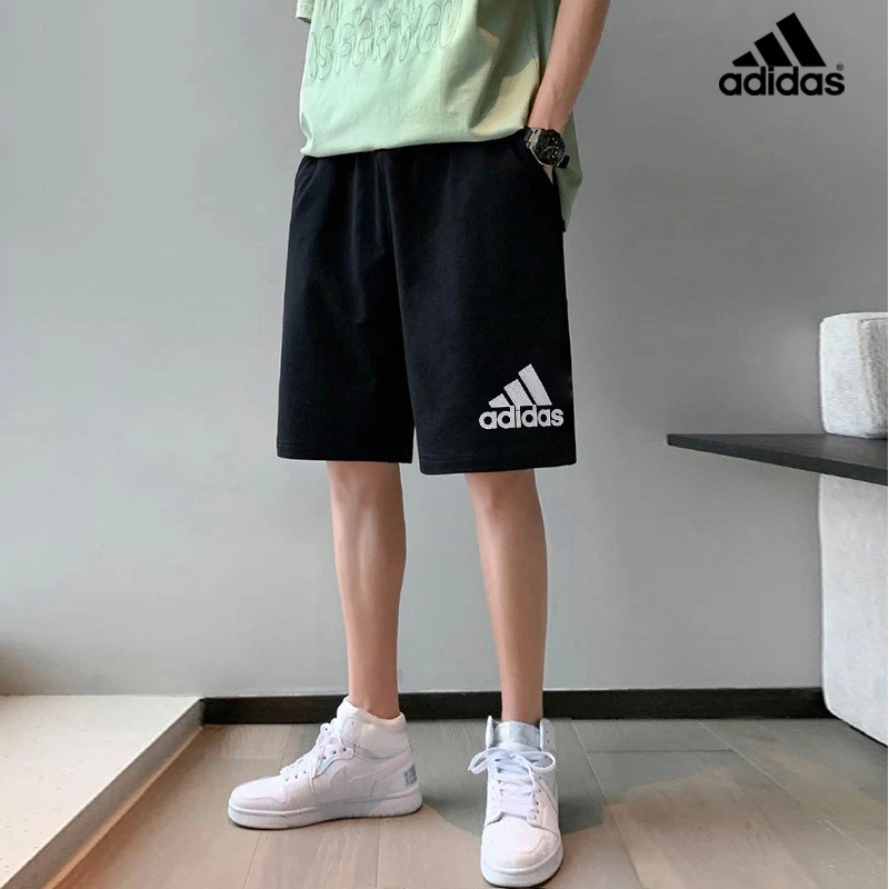 阿迪达斯篮球短裤男夏季新款跑步透气运动裤宽松健身五分裤H59883