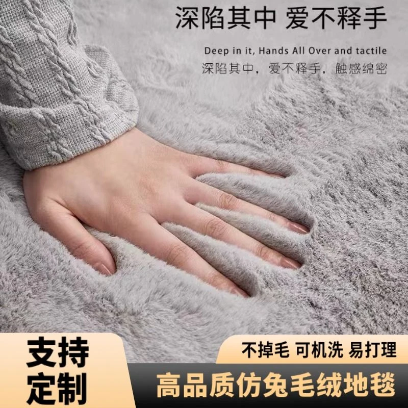 加厚地毯客厅毛毛飘窗ins网红大面积满铺仿兔毛绒床边毯地毯卧室