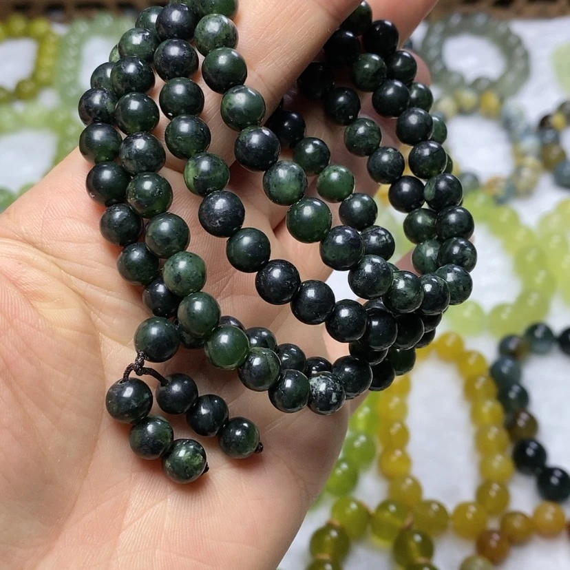 【闪购商品】蛇纹石玉手链未镶嵌卡8