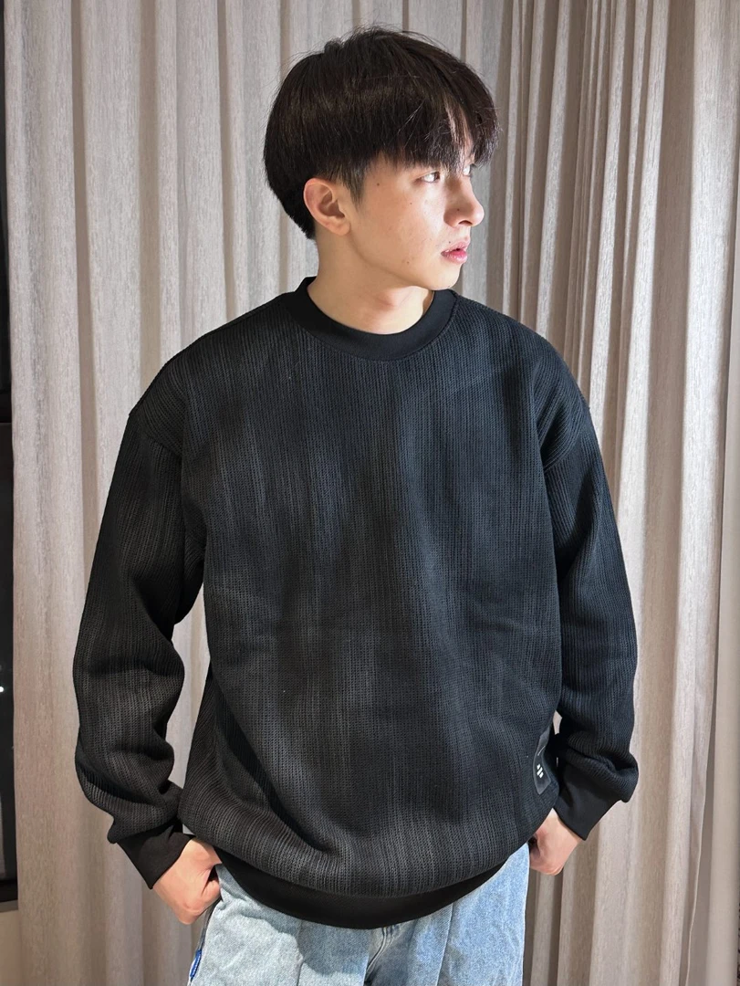 2024冬季男士粗织毛线加绒卫衣