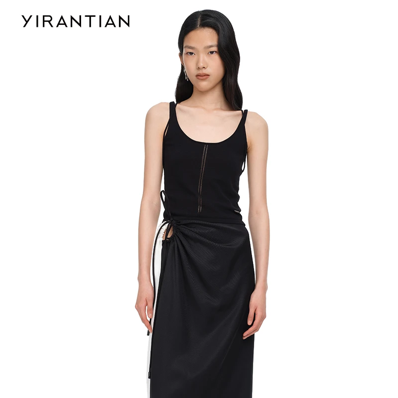 【YIRANTIAN】2024夏季新款简约休闲设计感绑带针织背心吊带女