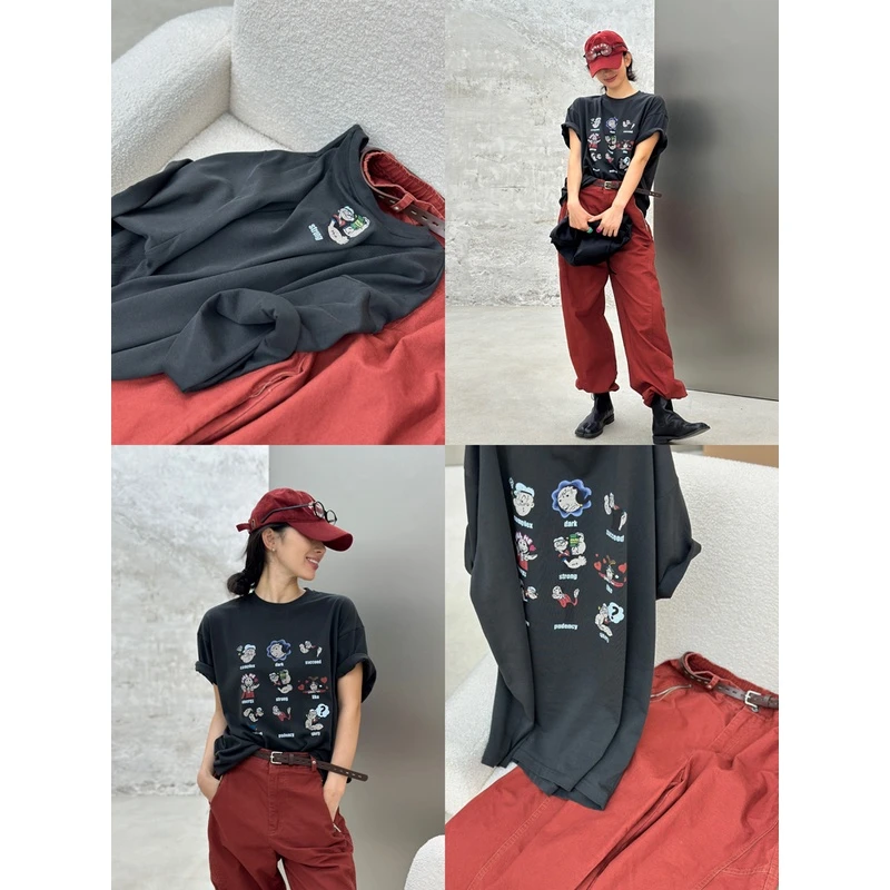 BodhlCat情怀大力水手卡通印花减龄趣味T恤