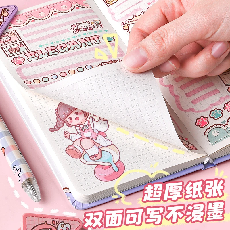 小麻薯手账本weeks新款2023手帐套装儿童方方本离型本女生高颜值