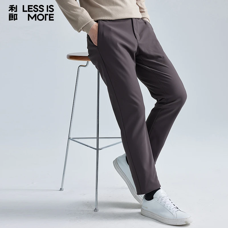 【远红外蓄热】利郎男士商务休闲裤户外修身防风加绒保暖秋冬长裤子