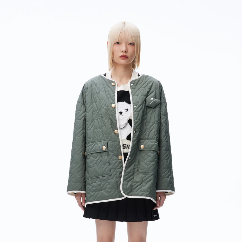 【赵老板专属】REVAN芮范秋高级墨绿双面穿外套RN70103251