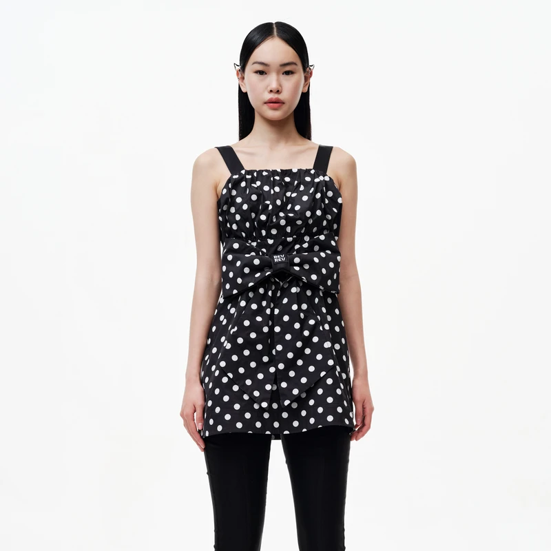 【达人播专属】REVAN芮范复古波点蝴蝶结连衣裙RN31101184