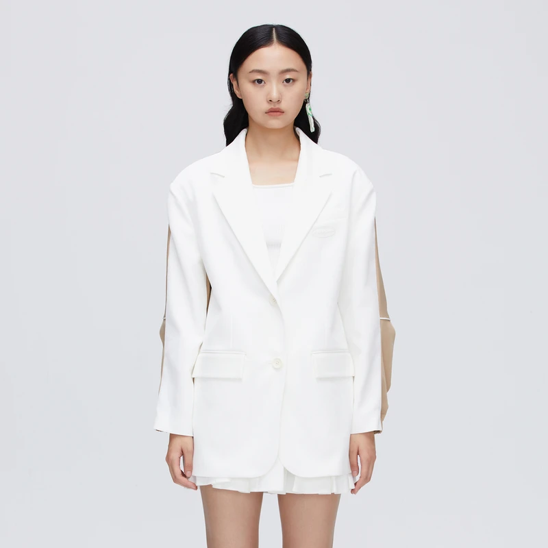 REVAN芮范春秋拼接西装夹克外套O10110335