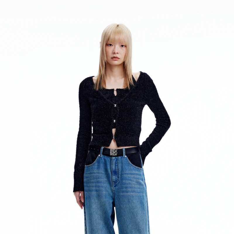 REVAN芮范复古两件套毛衣短开衫RN90106269