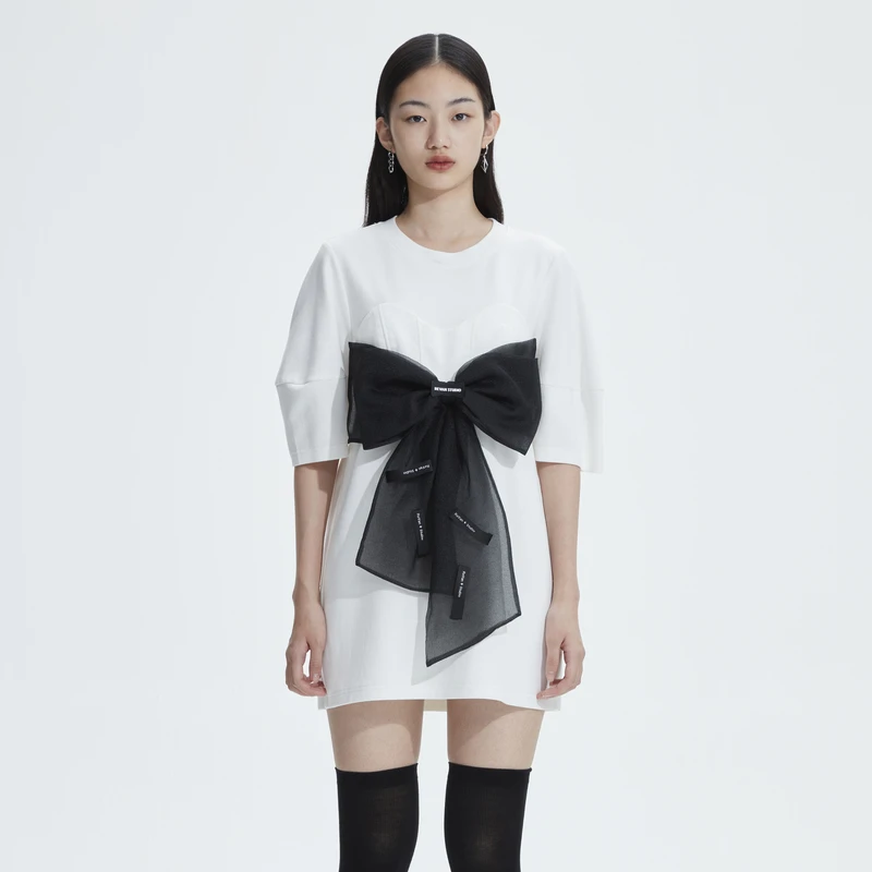 【达人播专属】REVAN芮范俏皮减龄蝴蝶结连衣裙RN11101168