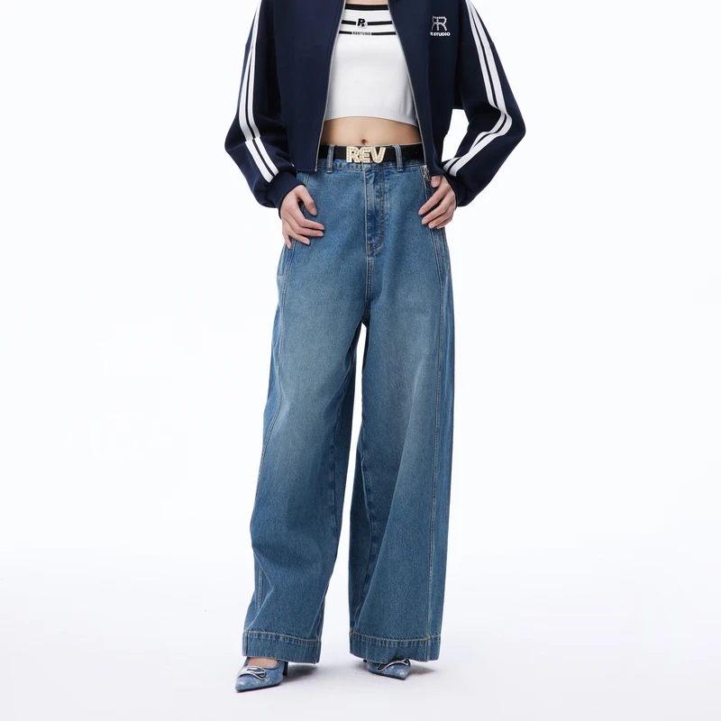 REVAN芮范设计师款复古街头感直筒牛仔裤RN71302068