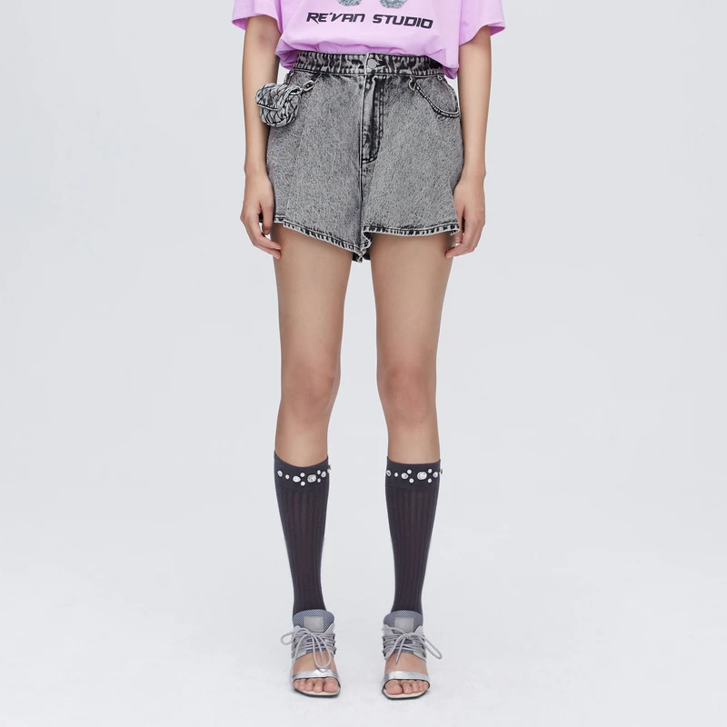 REVAN芮范甜酷百搭水牛仔短裤O11307099