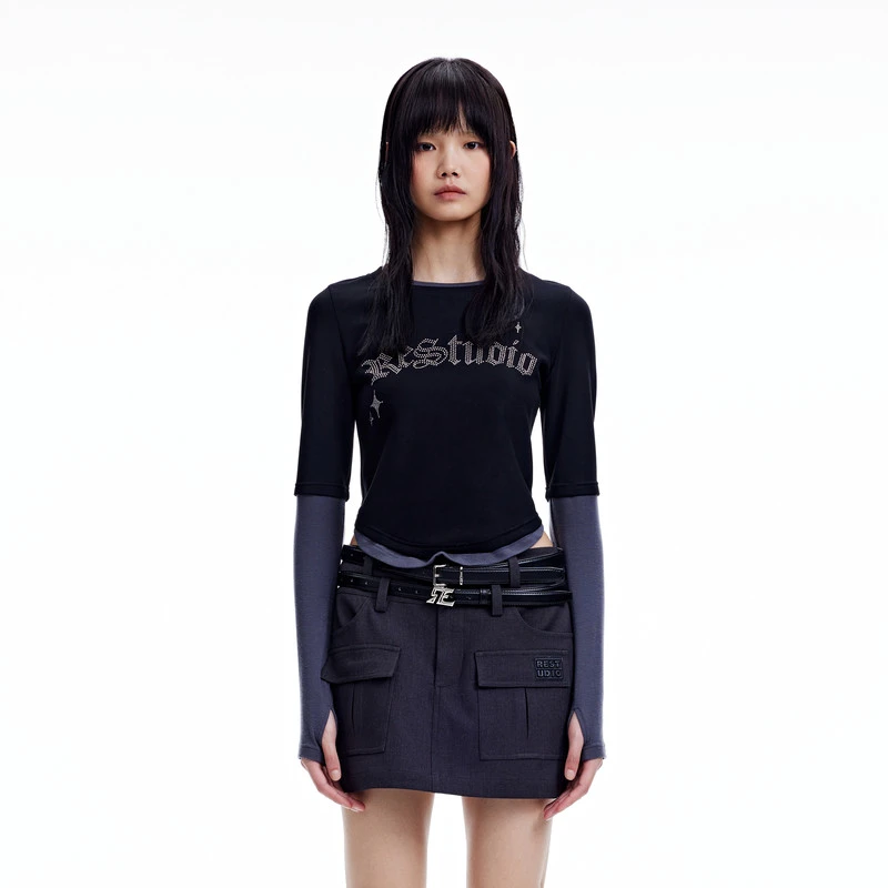 【赵老板专属】REVAN芮范高级感假两件拼接T恤RN91001002