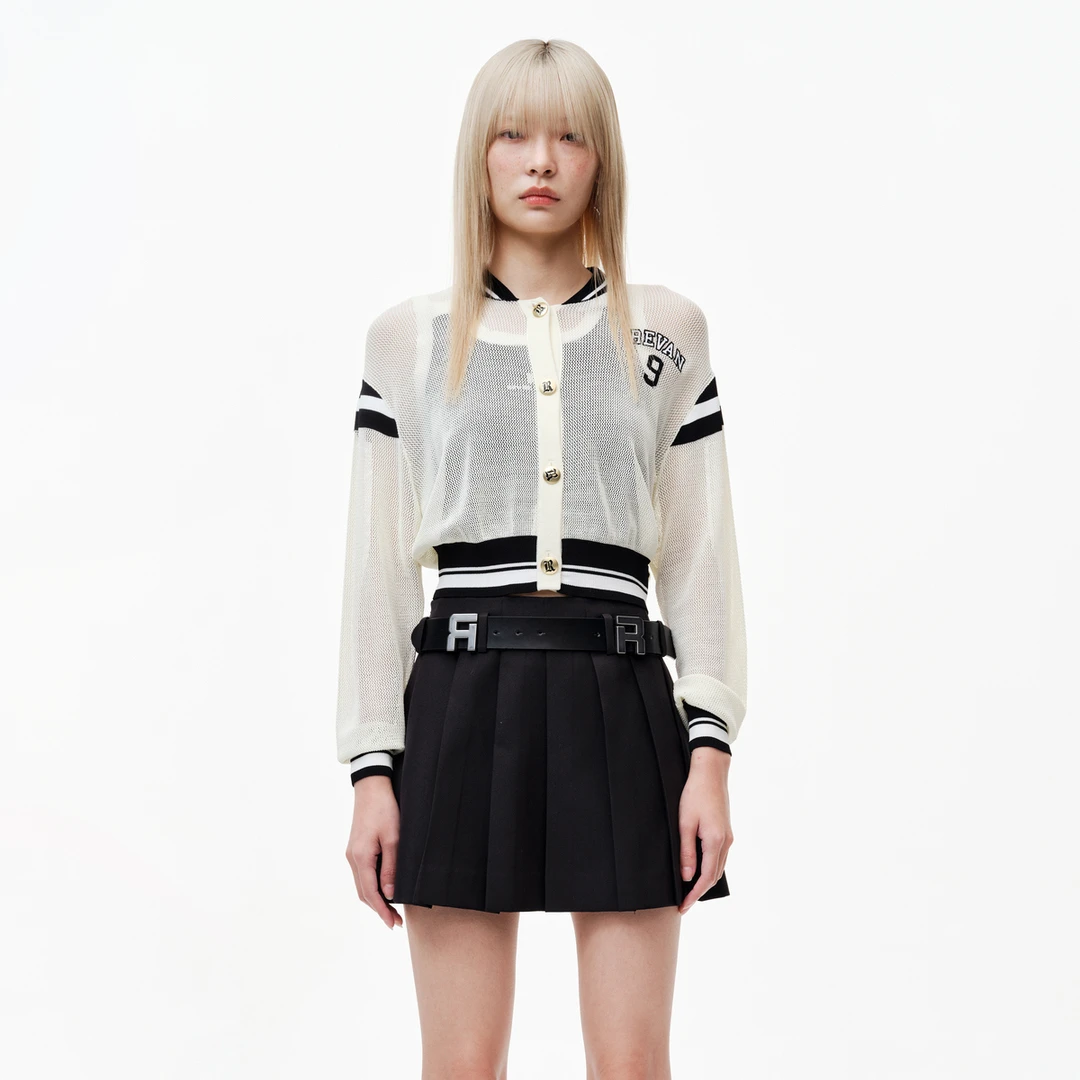 【达人播专属】REVAN芮范夏季美式棒球服型毛针织衫RN30106232