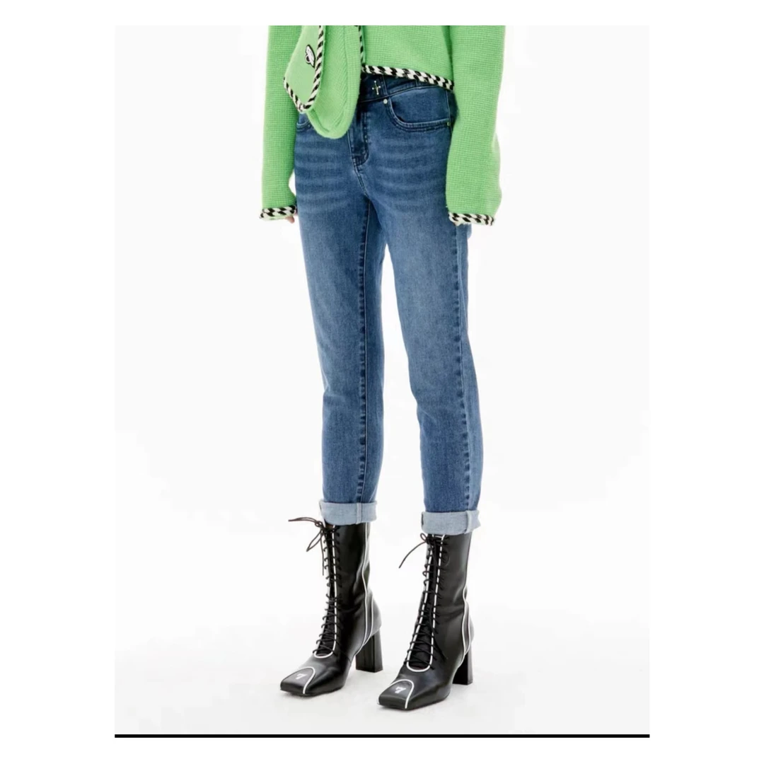 【诗语专属】REVAN芮范甜酷紧身弹力牛仔裤RU913095