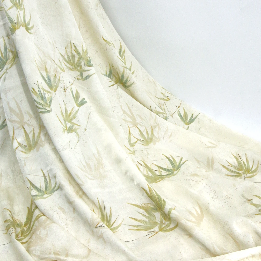 【淡竹】冰丝缎花罗提花面料新中式布料【HP8070】