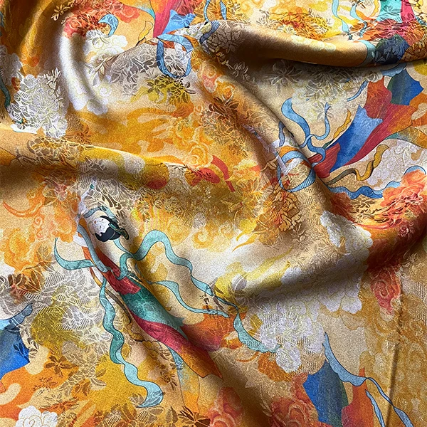 【仙女下凡】人丝红云纱面料新中式风格布料【HV8337仙女下凡】