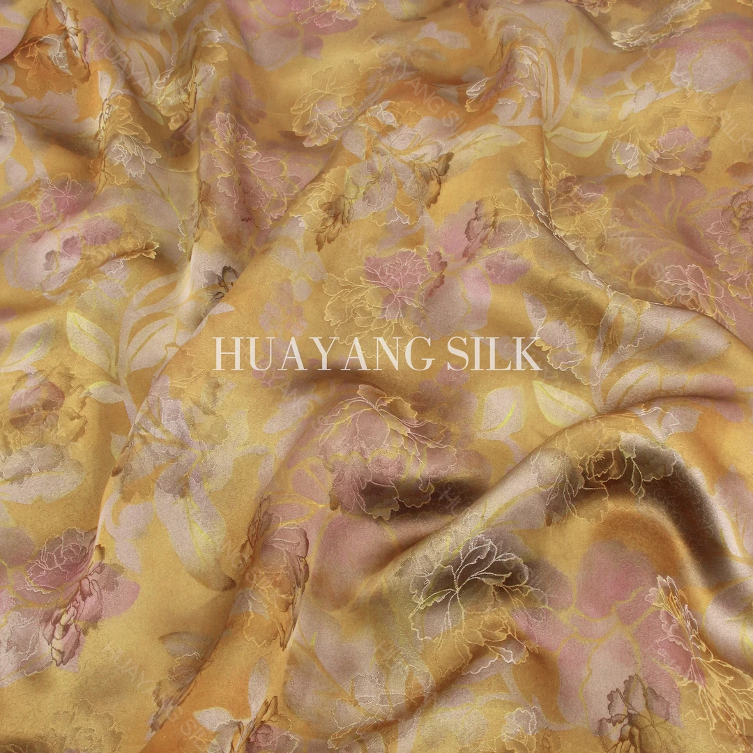 【秋入云山】人丝红云纱面料新中式风格布料【HV8427】