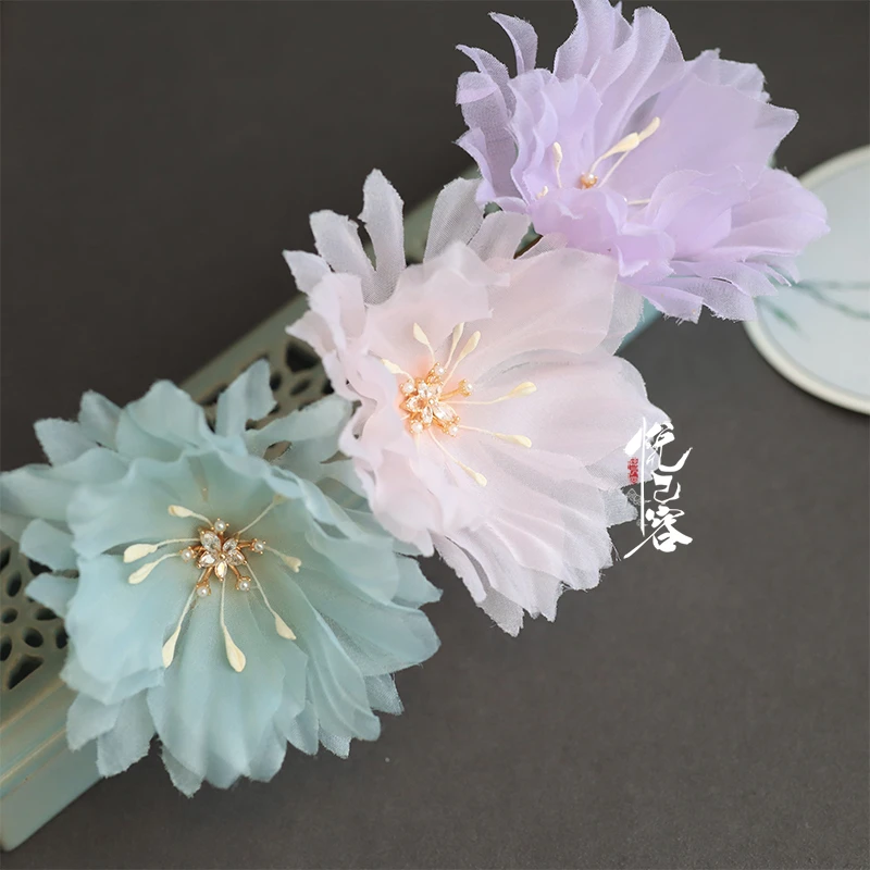 悦己容[椿缕]古风发簪汉服百搭花朵U钗日常点缀小清新款烫花