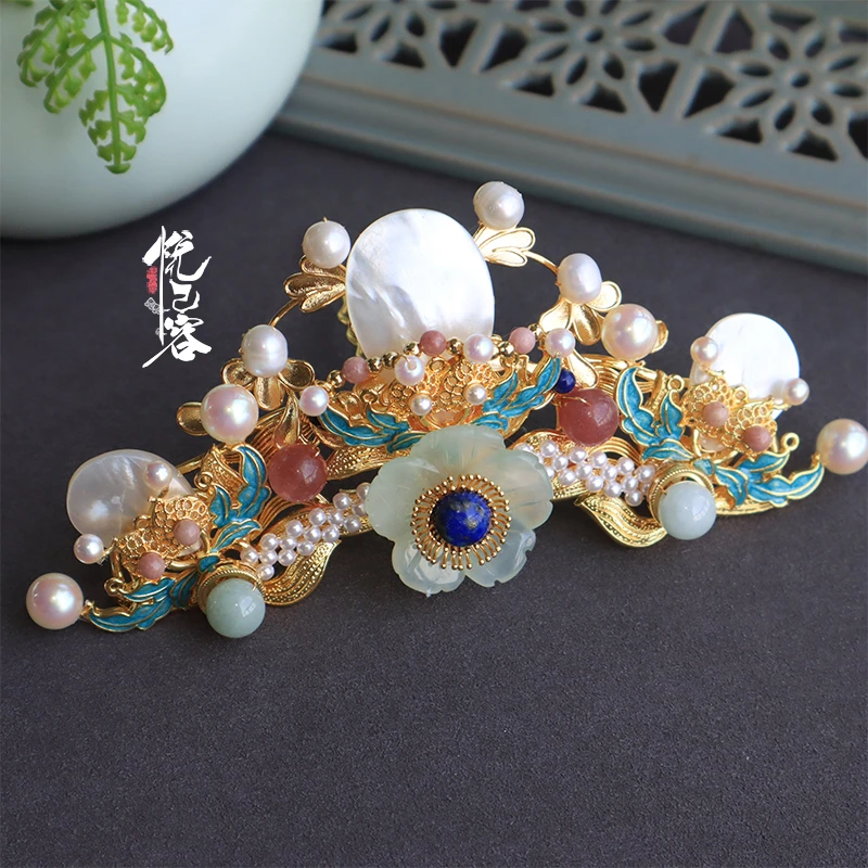 悦己容[鬓云松]复古风花钿汉服百搭长流苏发簪国风点缀插梳头发饰