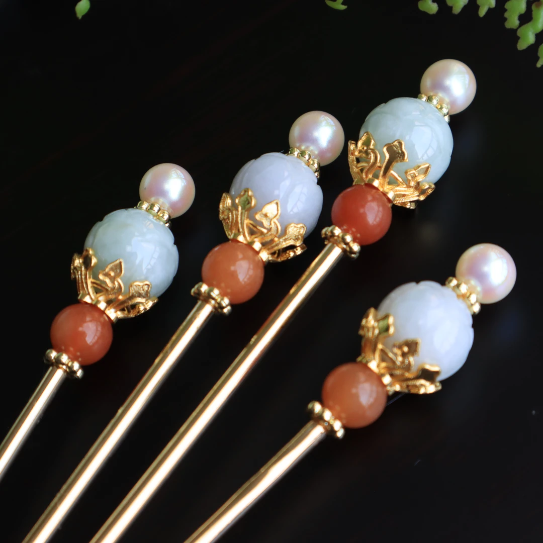 悦己容[锦珠]复古风百搭发簪子汉服简约神棍头饰日常配饰