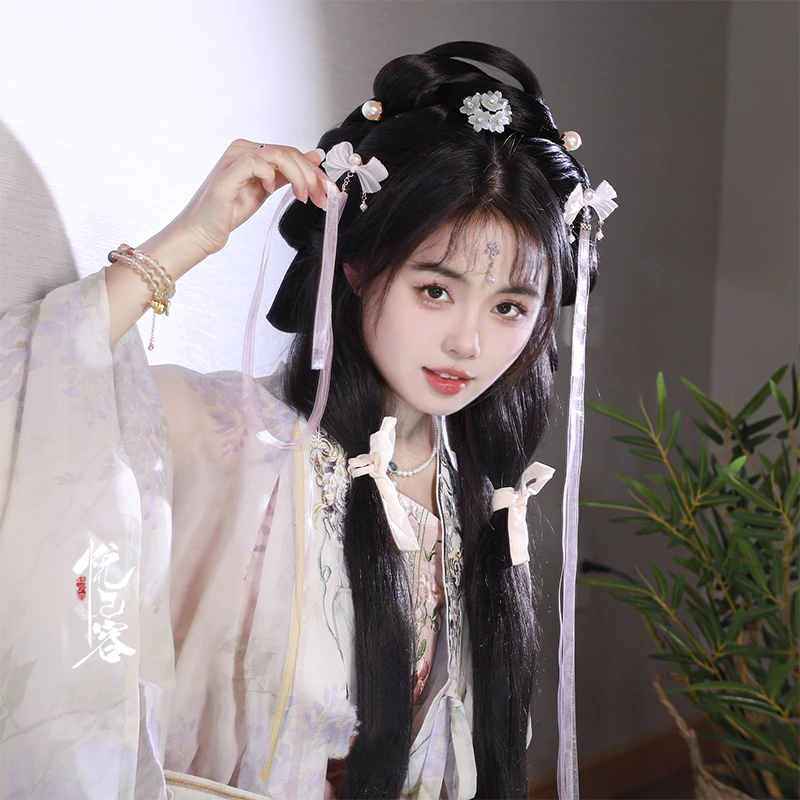 悦己容[若芙]复古风蝴蝶结发夹汉服百搭丝带流苏边夹可爱少女头饰