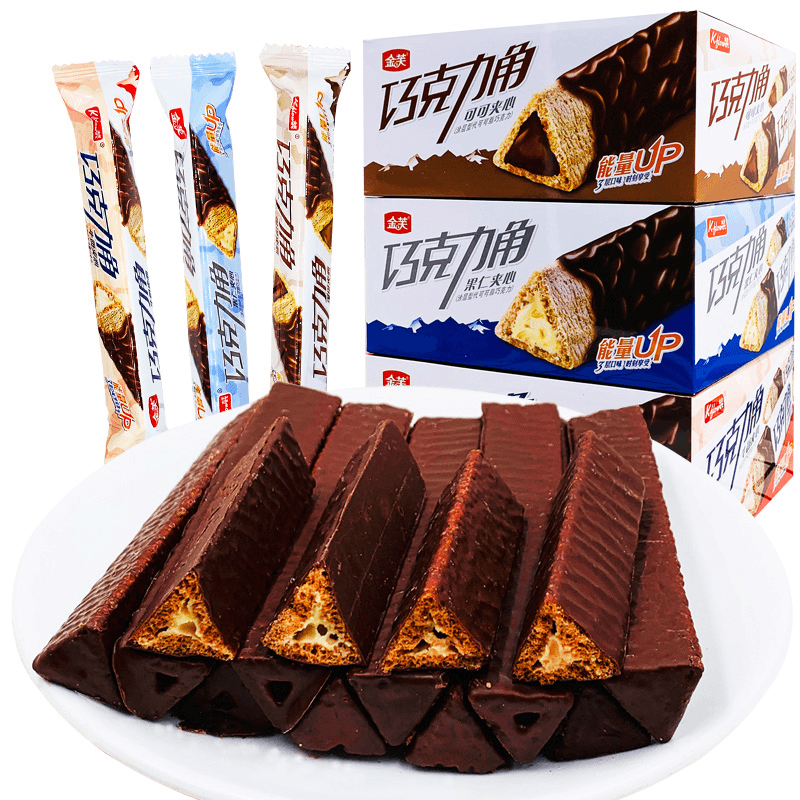 金芙巧克力角长条巧克力棒网红爆款零食饼干膨化办公室零食
