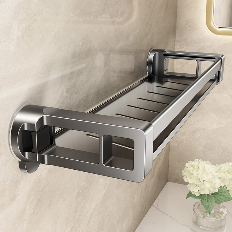 沐鲸浴室吸盘置物架卫生间免打孔洗漱台壁挂式墙上洗手间厕所收纳