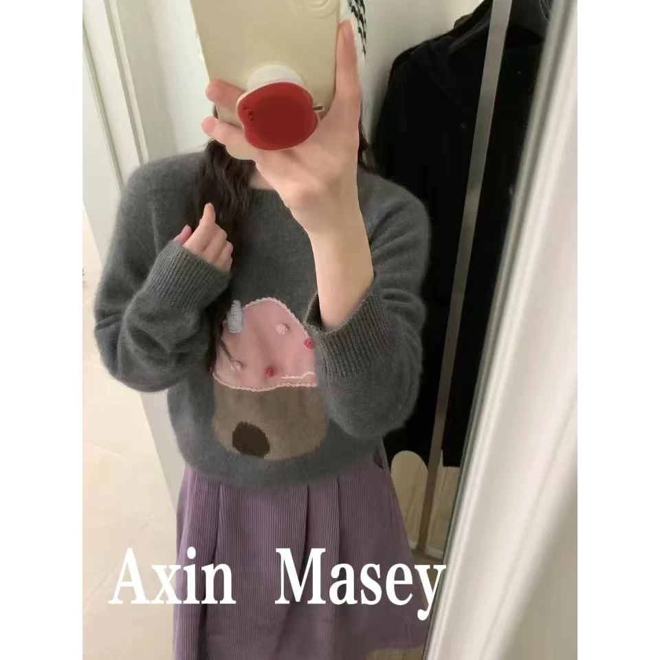 阿欣家~【毛球小蘑菇】 软糯针织加厚毛衣Z01037