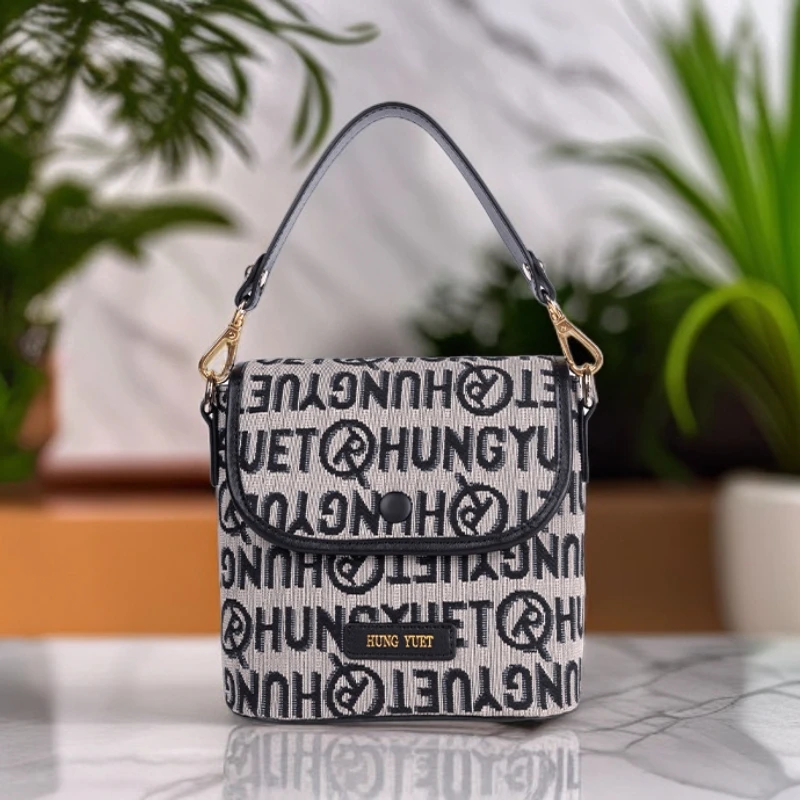 HUNGYUET2024包包女士包女包新款水桶包单肩包斜挎小包手提包轻奢