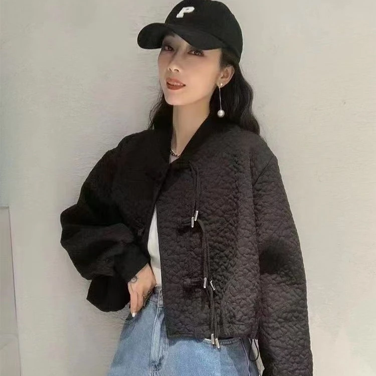 中国风复古盘扣外套新款气质宽松设计感上衣#A870