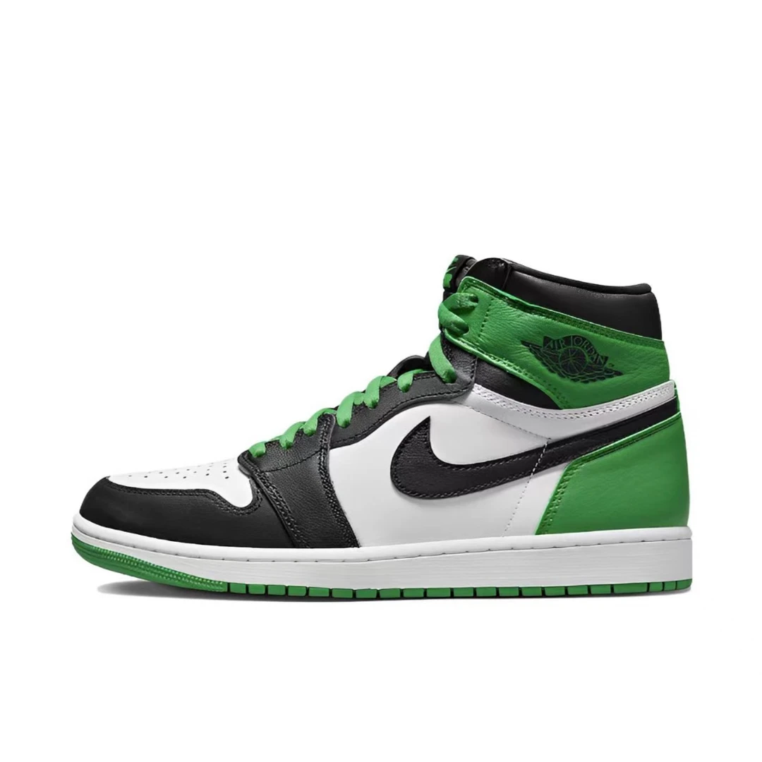 Nike/耐克AJ1 High OG黑绿脚趾凯尔特人高帮复古篮球鞋男款白绿黑