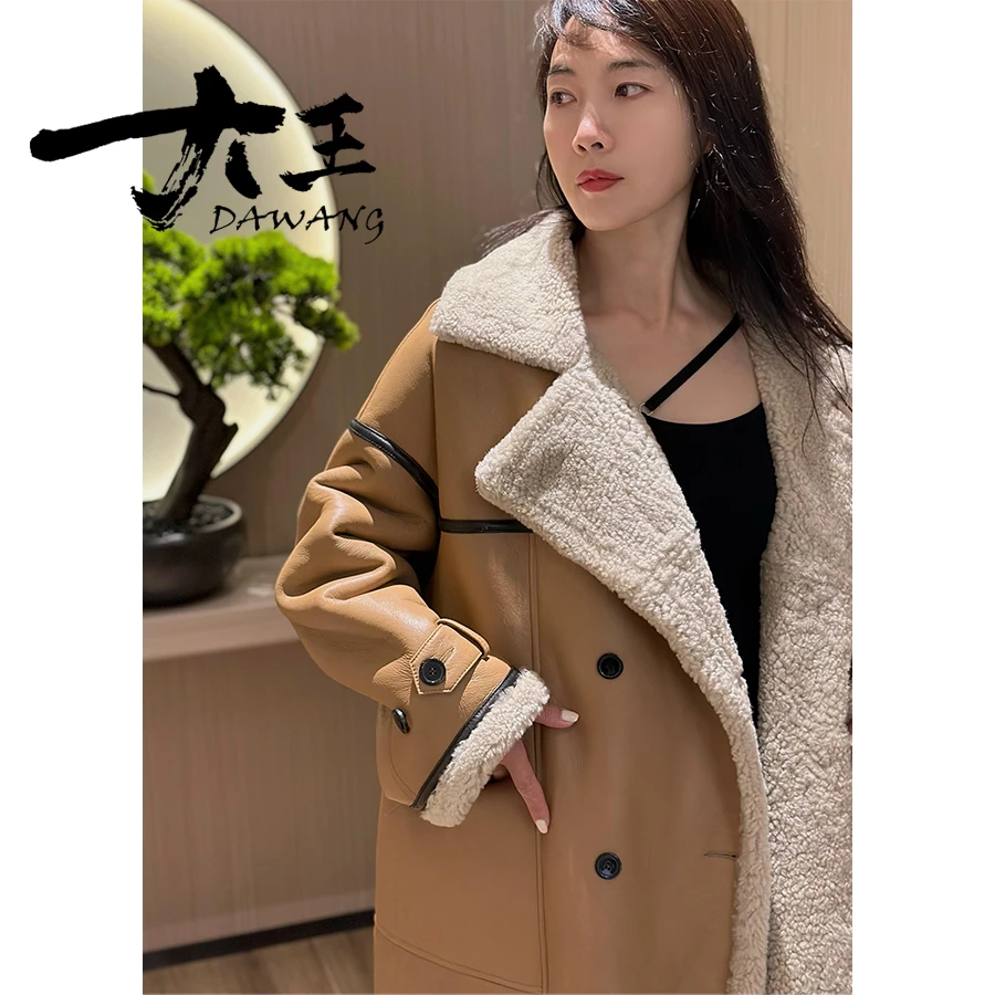 DAWANG | 【周末街头】轻奢皮毛一体老钱风长款经典长款女外套23022