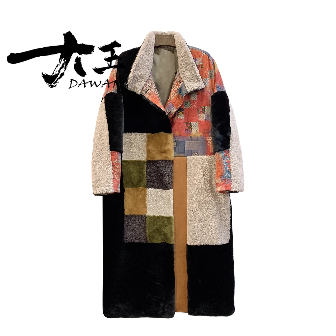 DAWANG |【凤凰栖】2024新款立领国风长款皮毛一体外套a828