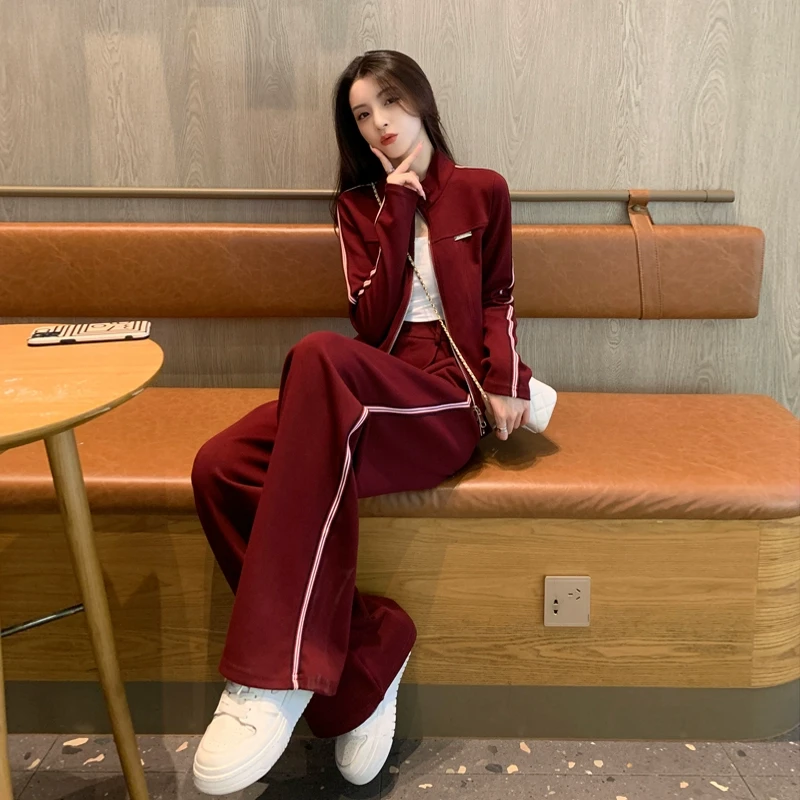 减龄搭配一整套冬装修身显瘦韩系卫衣休闲运动阔腿裤两件套装女