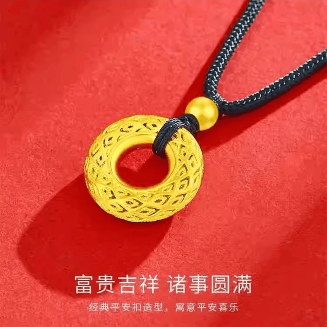 吊坠足银 金抱银古法镂空花丝转运珠吊坠时尚精美女款挂坠时尚