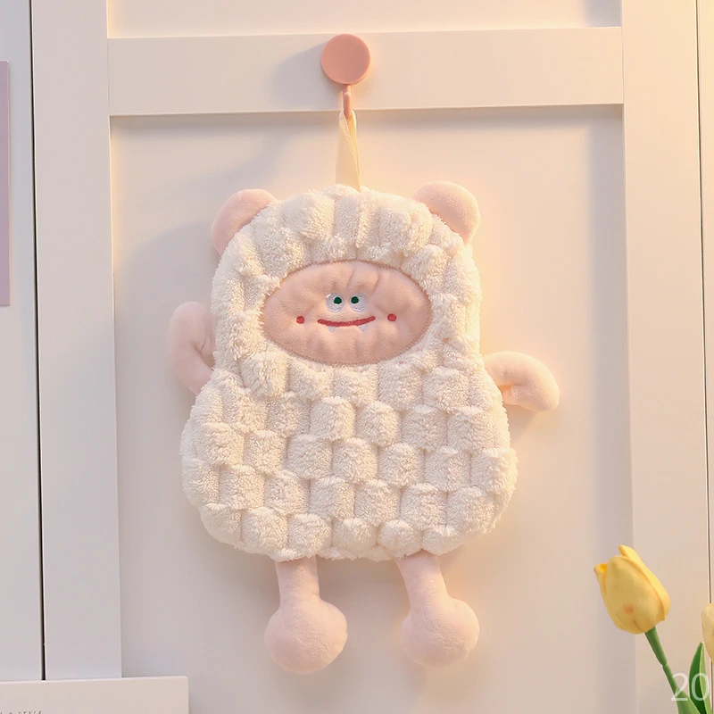 厨房挂式加厚吸水速干毛巾卡通手布方巾宝宝儿童用品擦拭巾卫生间