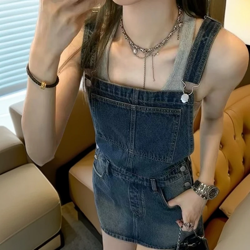 1001-1200 背带裙夏季薄款设计感宽松显瘦小个子短裙连衣裙潮ins