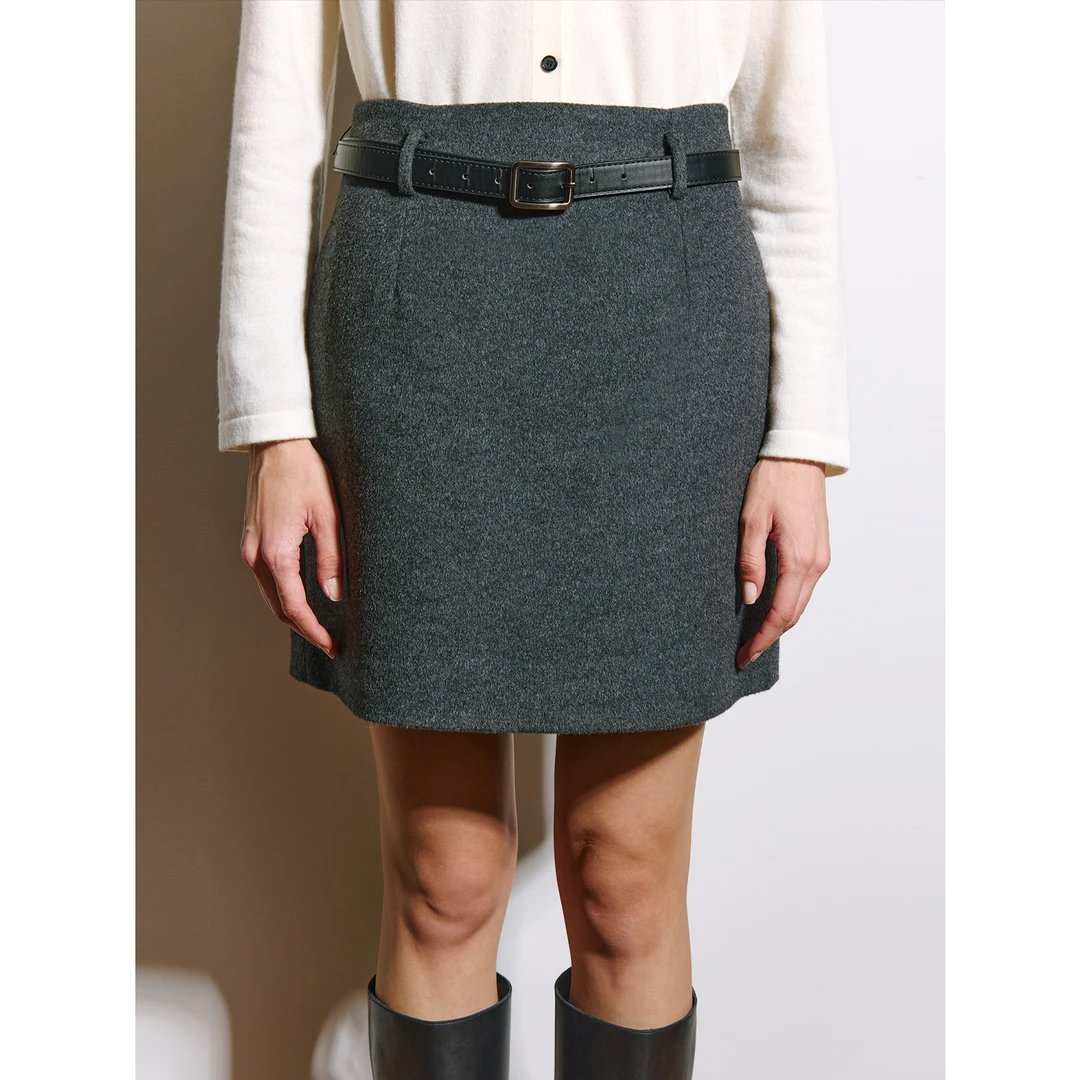 小岛微风 獨家定纺 混色極简分割时髦M1U系小A短半裙 QZ092711