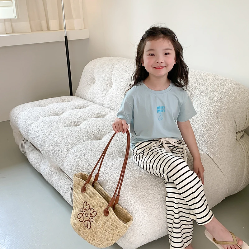 【现货已开价】夏款女童小兔子字母短袖t恤e052