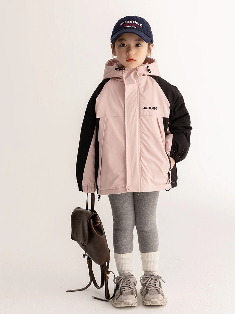 【已开价】女童冬款棉服夹棉宽松加厚保暖连帽冲锋衣外套N026