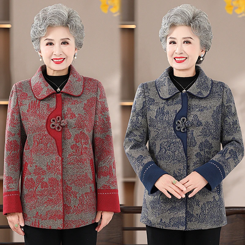 奶奶秋季外套中老年人女春秋装上衣60岁老太太老人衣服老太婆外衣