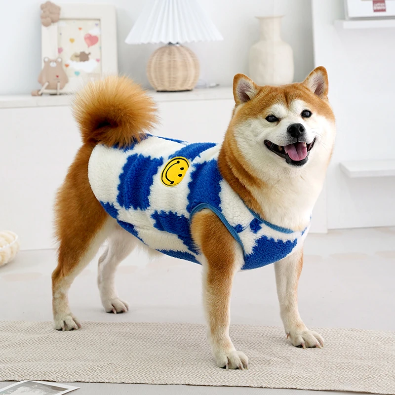 宠物狗狗衣服秋冬款柴犬柯基比熊加厚保暖中型犬格子马甲宠物衣服