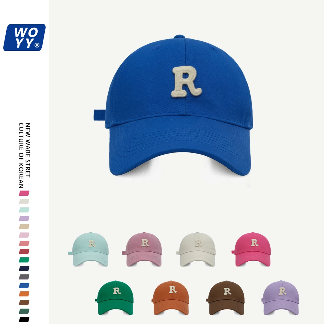 【哇喔咿呀】大头围R字母棒球帽子女显脸小情侣出游休闲百搭鸭舌帽
